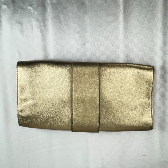 Michael Kors Gold Clutch Wallet Pebbled Leather - Picture 3 of 7